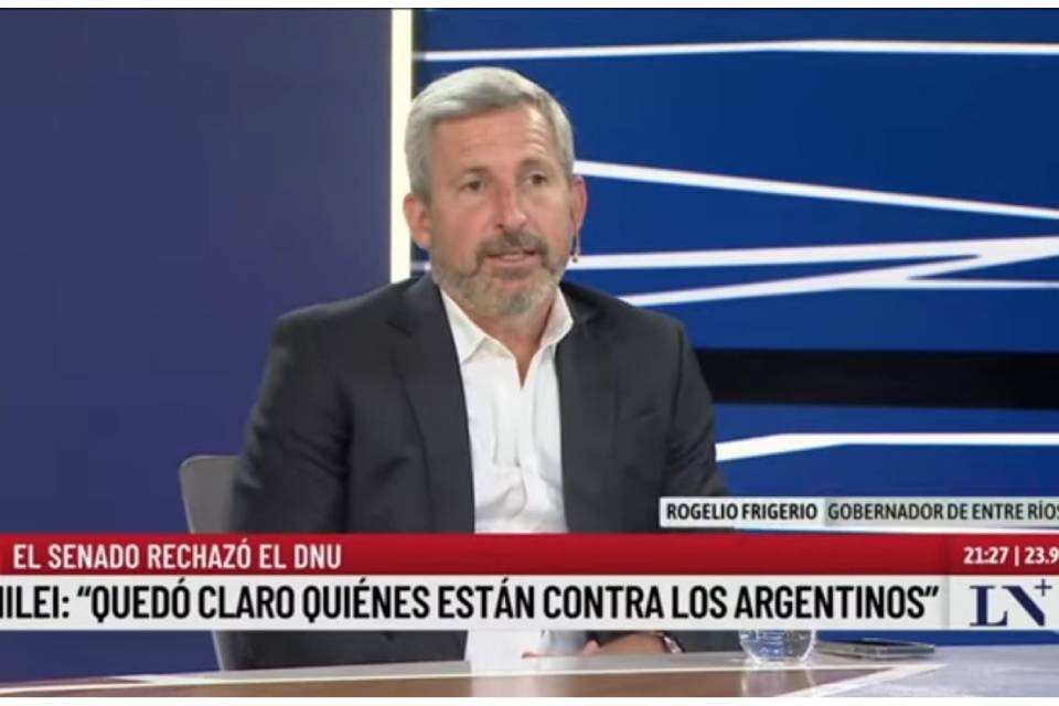 Frigerio respalda a Milei pero pide discutir el paquete fiscal