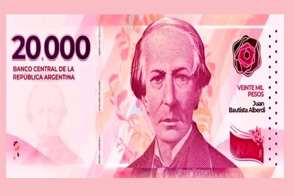 Los billetes de 20 mil pesos