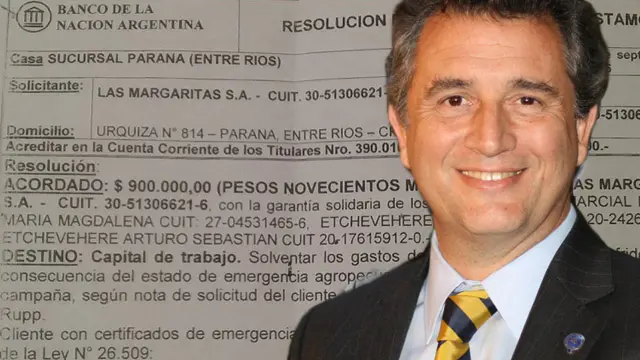Firma vinculada a Etchevehere recibió $900 mil del Banco Nación