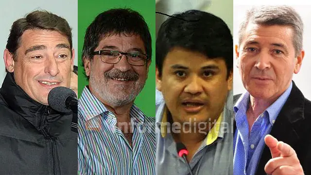 Los cuatro lanzados del PJ: González, Landra, Halle y Barreto
