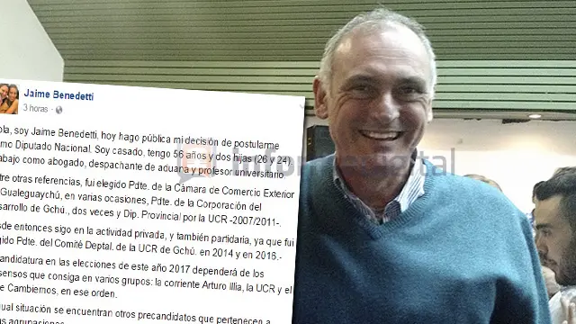 El hermano de Benedetti quiere ser diputado y se lanzó en Facebook