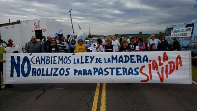 Vuelven a las rutas contra pasteras y la derogación de la ley de la Madera