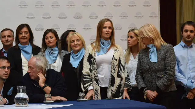 Mayda Cresto se puso el pañuelo celeste en contra del aborto