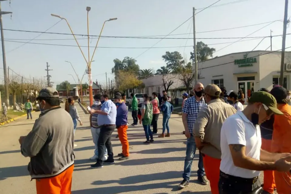 Protesta de municipales en Sauce de Luna