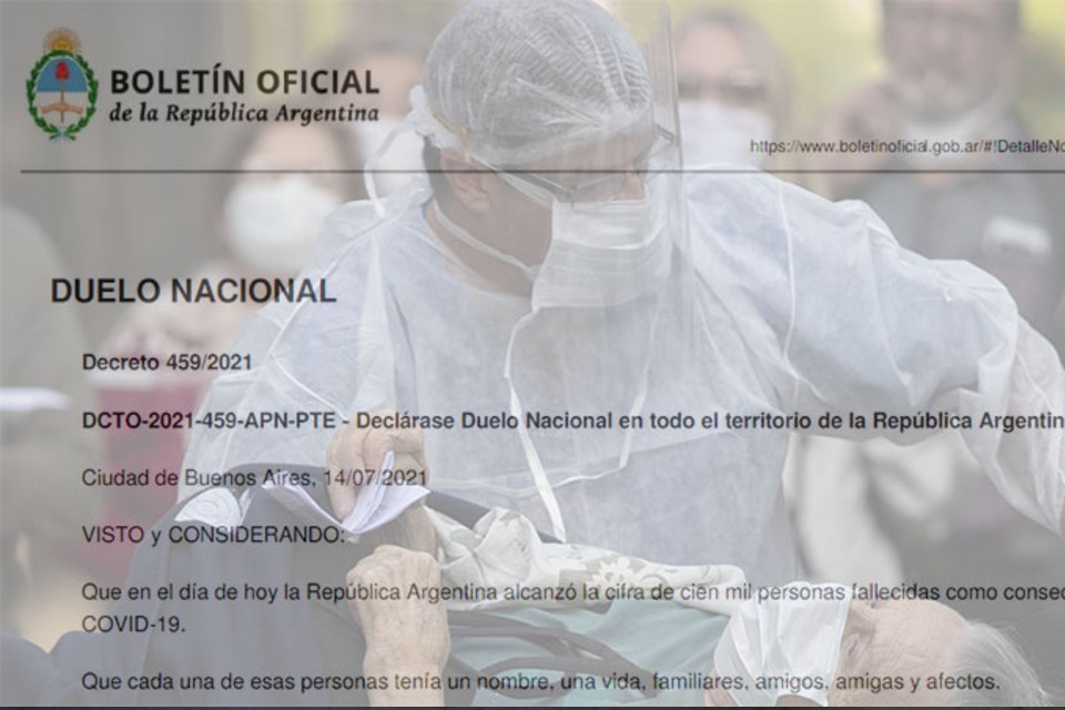 Cinco días de duelo por los 100.000 muertos