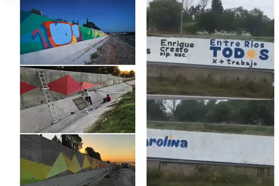 El Kirchnerismo tapó un mural de la Fiesta de Disfraces