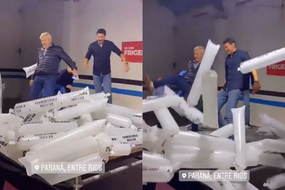 Gainza y Frigerio pateando pituglobos