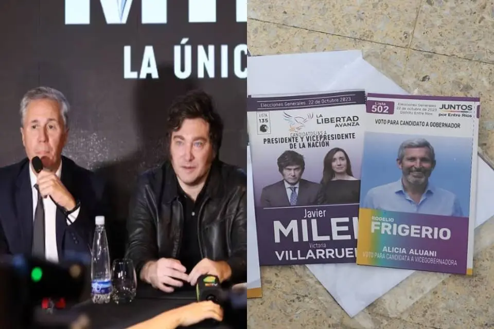 Milei se despega de las boletas junto a Frigerio
