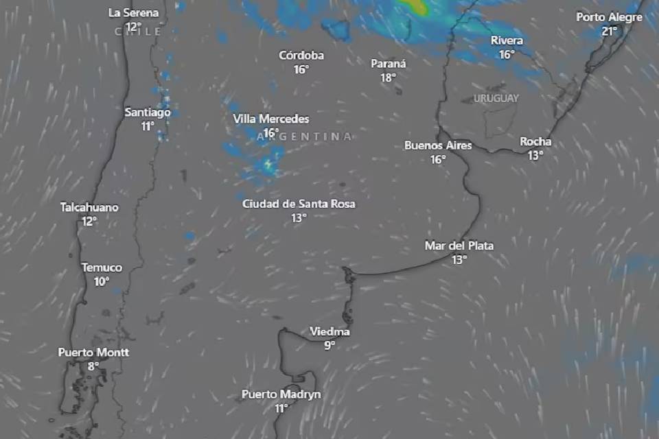 (Mención a Entre Ríos) Alerta meteorológica por tormentas intensas y ráfagas fuertes en once provincias