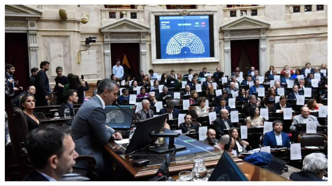 Diputados: cantidad de votos necesarios para rechazar los vetos de Milei en la próxima sesión