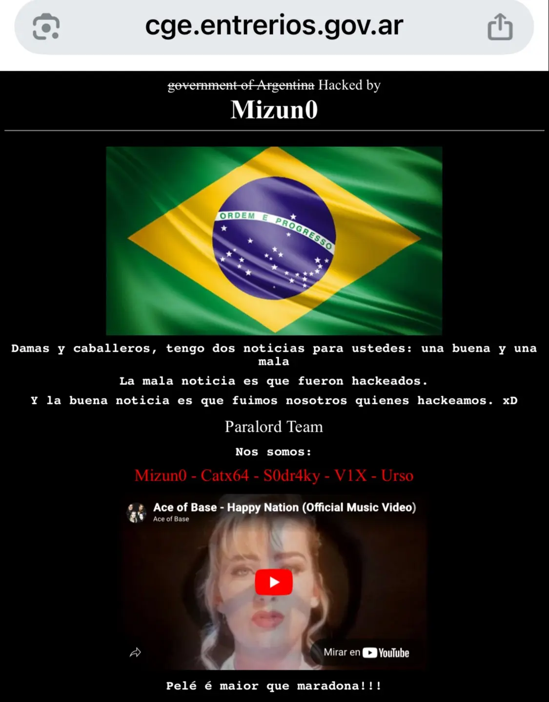 Hackearon el sitio del Consejo de Educación de Entre Ríos: bandera brasileña, burla futbolera y silencio oficial